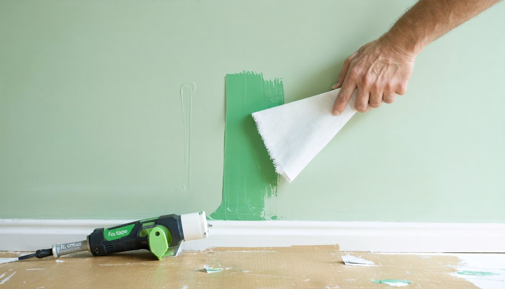 precise paint lines with caulk and tape