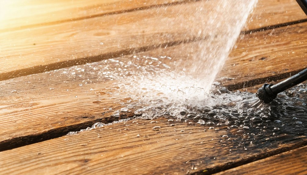 pressure wash deck carefully avoid damage