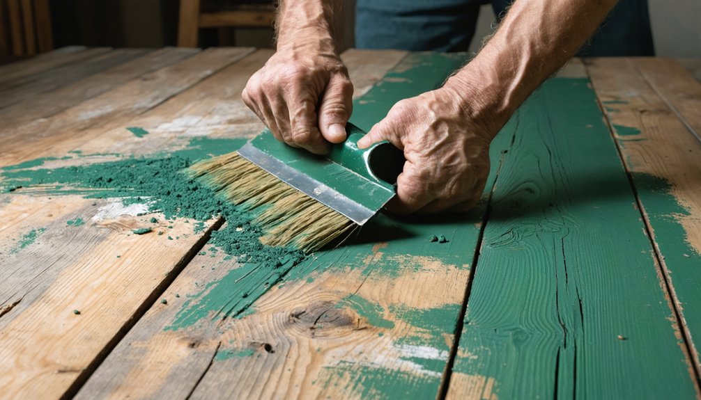 stripping wood of old paint