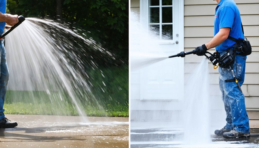 substrate optimized pressure soft washing methods