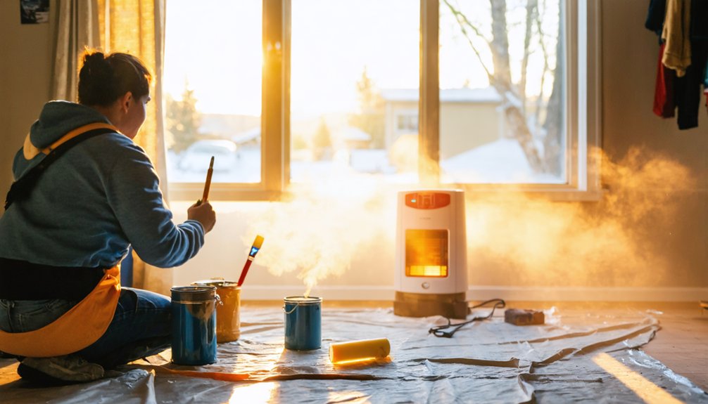 temperature sensitive paint application process